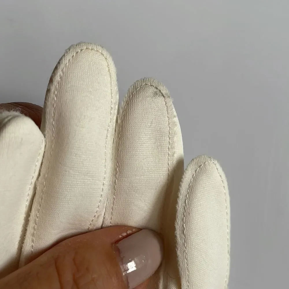 ‎Vtg Van Raalte white long nylon gloves